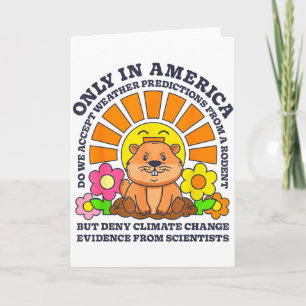 Tarjeta Día de la Marmota Solo América Acepta Clima de Roe