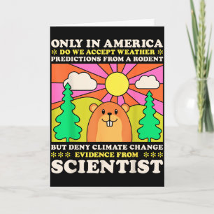 Tarjeta Día de la Marmota Solo América Acepta Clima de Roe