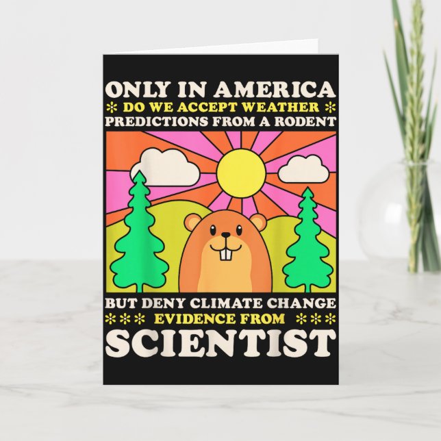 Tarjeta Día de la Marmota Solo América Acepta Clima de Roe (Anverso)