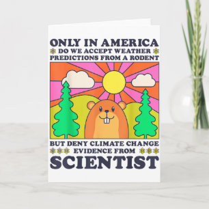 Tarjeta Día de la Marmota Solo América Acepta Roedor Clima
