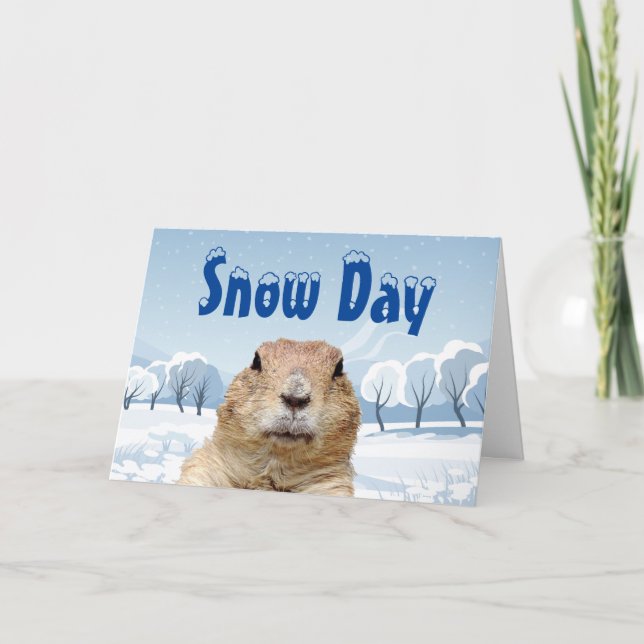 Tarjeta Día de la Nieve en Groundhog (Anverso)