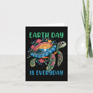 Tarjeta Día de la Tierra 2025 Restaurar Tortuga Marina Art
