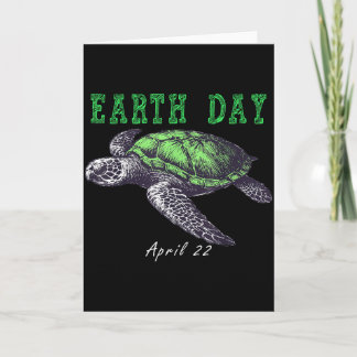 Tarjeta Día de la Tierra 22 de Abril Tortuga Marina Día de
