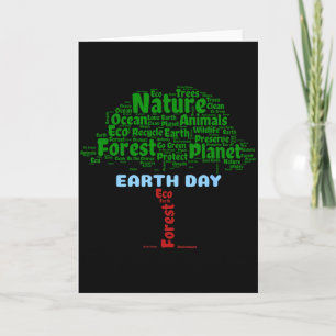 Tarjeta Día de la Tierra Árbol Naturaleza Reciclar Planeta