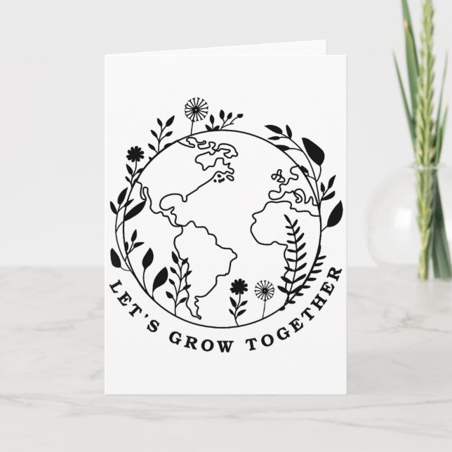 Tarjeta Día de la Tierra Crecemos Juntos  (Anverso)