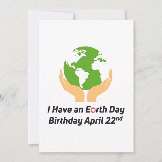 Tarjeta Día de la Tierra Cumpleaños 22 de abril (Anverso)