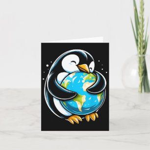 Tarjeta Día de la Tierra del Pingüino Divertido Animal Día