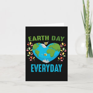 Tarjeta Día de la Tierra en forma de corazón Abejas de tod