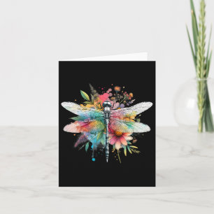 Tarjeta Día de la Tierra Hermosa Dragonfly Watercolor Art