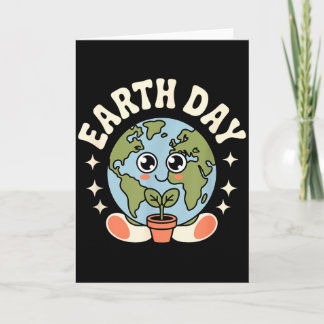 Tarjeta Día de la Tierra Kawaii Lindo Planeta Para Toda La