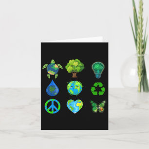 Tarjeta Día de la Tierra Paz Ir Planta Salvar Agua Rescata