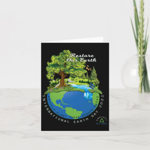 Tarjeta Día de la Tierra Restauremos Nuestra Tierra Proteg