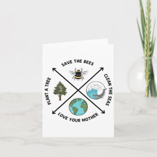 Tarjeta Día De La Tierra Salven A La Planta De Abejas Más 
