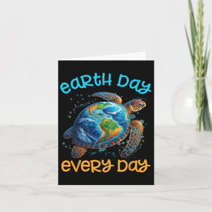 Tarjeta Día de la Tierra Todos Los Días Camisas Mar Tortug
