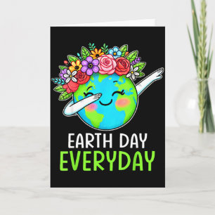 Tarjeta Día de la Tierra Todos los Días Dabbing Flor de la