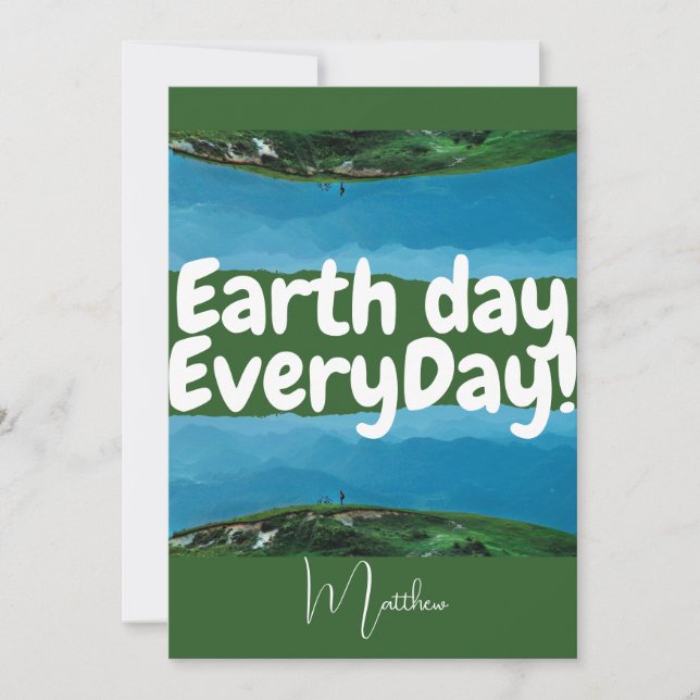 Tarjeta día de la tierra todos los días, hazte verde, cien (Anverso)