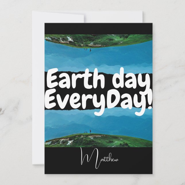 Tarjeta día de la tierra todos los días, hazte verde, cien (Anverso)