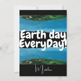 Tarjeta día de la tierra todos los días, hazte verde, cien