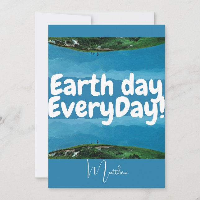 Tarjeta día de la tierra todos los días, hazte verde, cien (Anverso)