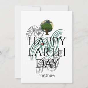 Tarjeta día de la tierra todos los días, ve verde, Salva N