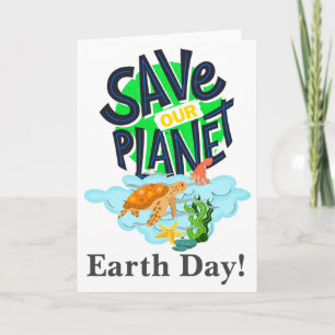 Tarjeta Día de la Tierra Todos los Días Ve Verde Salva Nue