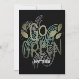 Tarjeta día de la tierra, vamos verde, arte simple ciencia