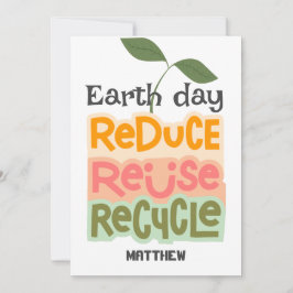 Tarjeta día de la tierra, vamos verde, arte simple ciencia