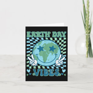 Tarjeta Día de la Tierra Vibes Hippie Planeta Aniversario