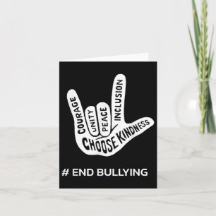 Tarjeta Día de la Unidad Anti Bully Love Rótulo School ter