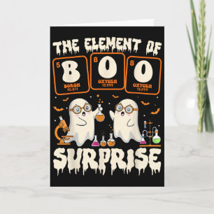 Tarjeta Día de las Brujas Ciencia Fantasma Maestro El Elem