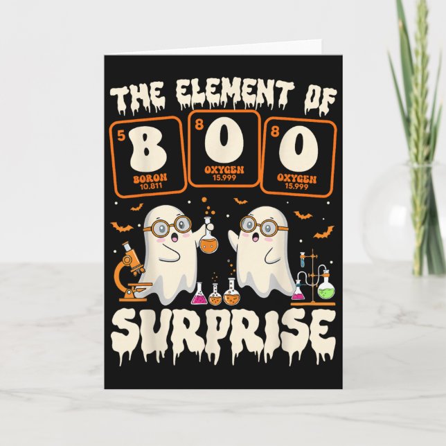 Tarjeta Día de las Brujas Ciencia Fantasma Maestro El Elem (Anverso)