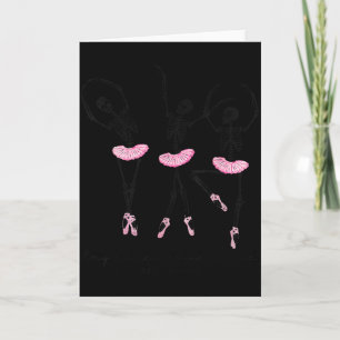Tarjeta Día de las Brujas Esqueleto Bailando Huesos Secos