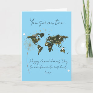 Tarjeta Día de las Fuerzas Armadas Niño Militar Resiliente