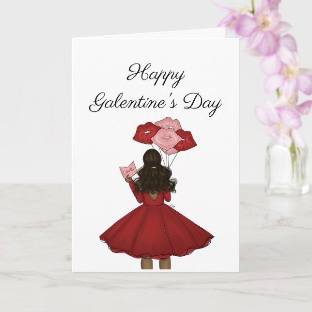 Tarjeta Día de las Galantinas de los Globos, afroamericano (Orquídea)
