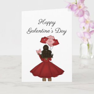 Tarjeta Día de las Galantinas de los Globos, afroamericano