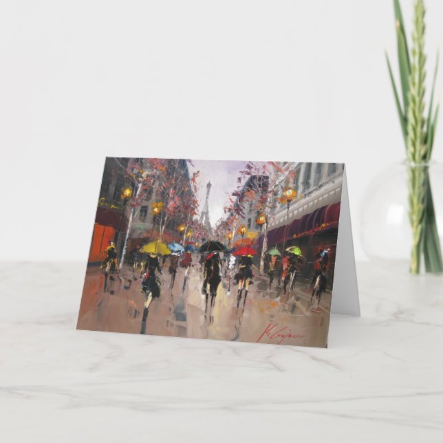 Tarjeta Día de las Lluvias en París (Anverso)