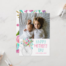 Día de las madres con flores acuarelas