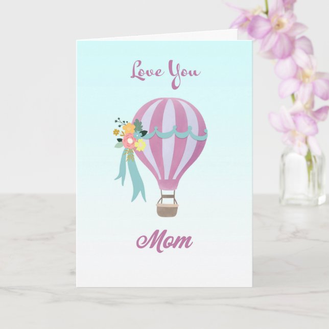 Tarjeta Día de las madres con globos de aire (Orquídea)