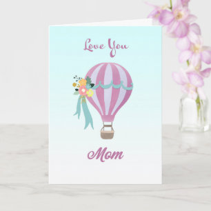 Tarjeta Día de las madres con globos de aire