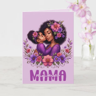 Tarjeta Día de las madres de los afroamericanos y sus hija