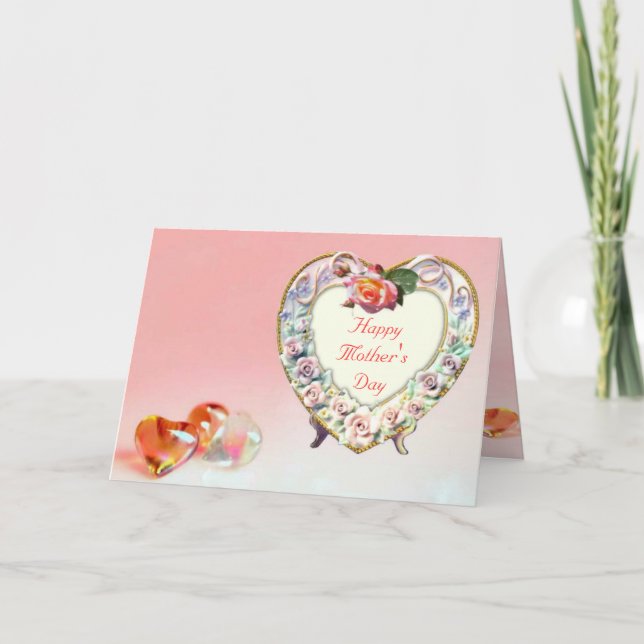 Tarjeta Día de las madres del corazón (Anverso)