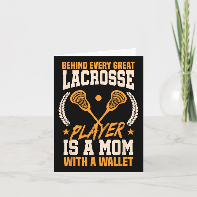 Tarjeta Día de las Madres divertido mamá de lacrosse (Anverso)