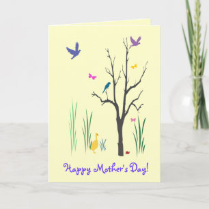 Tarjeta Día de las madres en primavera