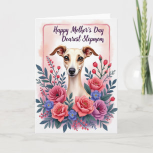 Tarjeta Día de las Madres Floral Sighthound