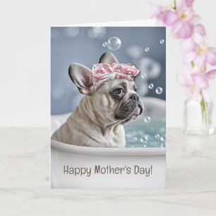 Tarjeta Día de las Madres Frenchie Bulldog francés lindo y