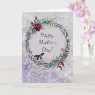Tarjeta Día de las Madres General con hermosa corona de ma