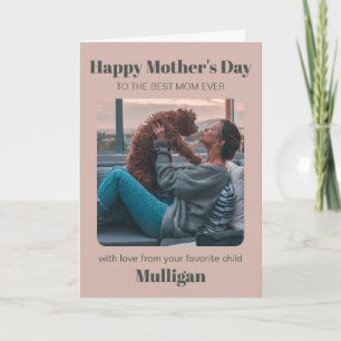 Tarjeta Día de las Madres Moderno Foto de Mascota Rosa Pol