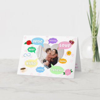 Tarjeta Día de las Madres Nubes de Palabras Foto Mejor Mam