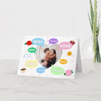 Tarjeta Día de las Madres Nubes de palabras Foto Mejor Mam