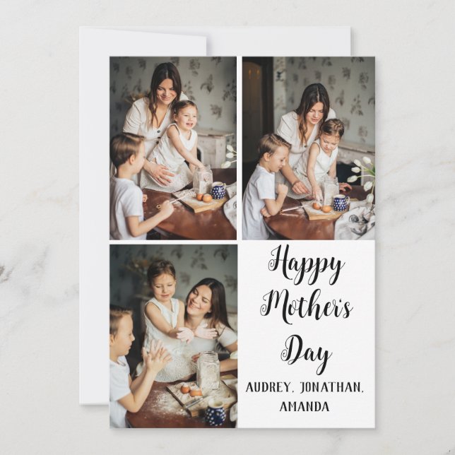 Tarjeta Día de las madres personalizado, regalo de tres fo (Anverso)